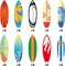 60 Pcs Surfboard Cutouts Decor Surfboard Wall Decoration Summer Surf Board Decor for Wall Classroom Bulletin Surf Party Garland Cut out Tropical Beach Hawaii Paper Sign Decoration,10 Styles